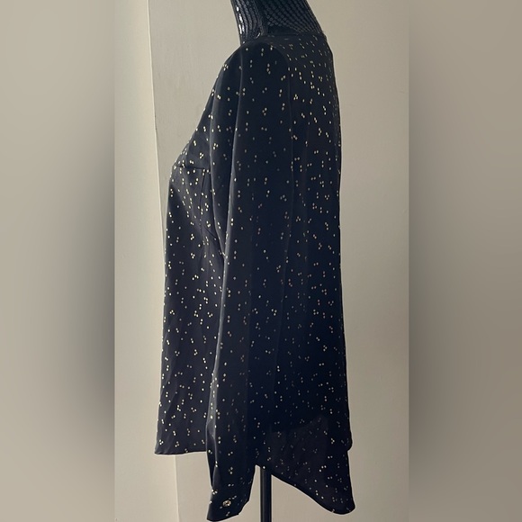 Attention Black & Gold Blouse Size Large - Picture 5 of 11